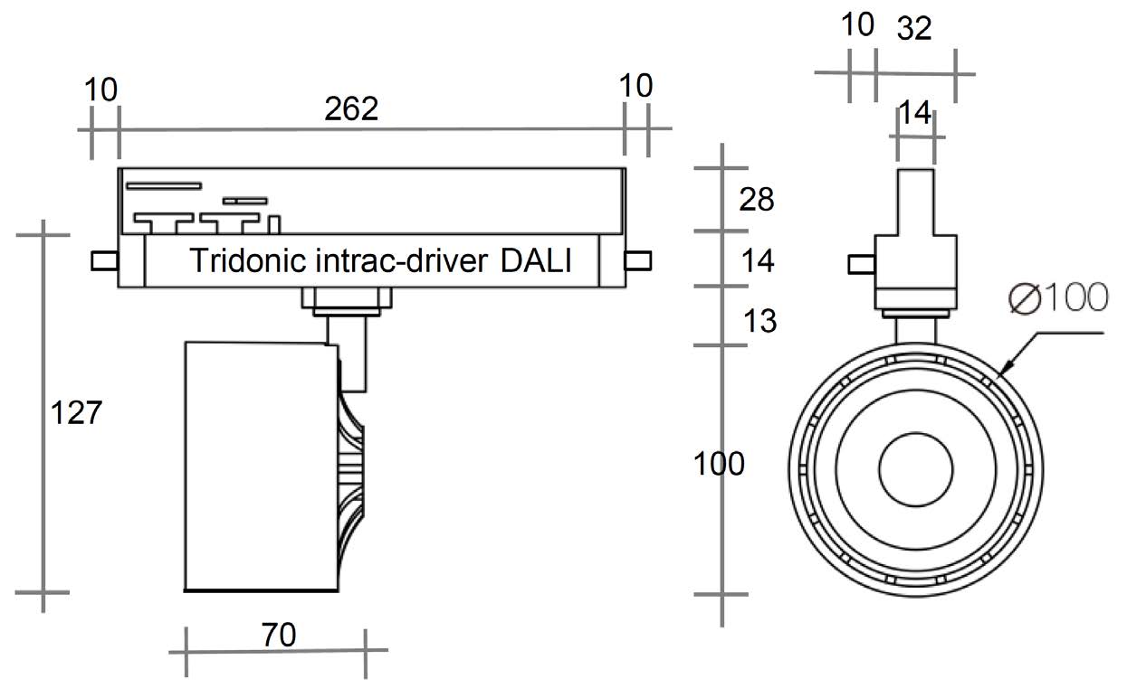 3Phasenschienenstrahler - DALI intrac